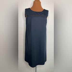 Mark Shift Dress Sleeveless Lined Knee Length Zip V Back Black Size Small